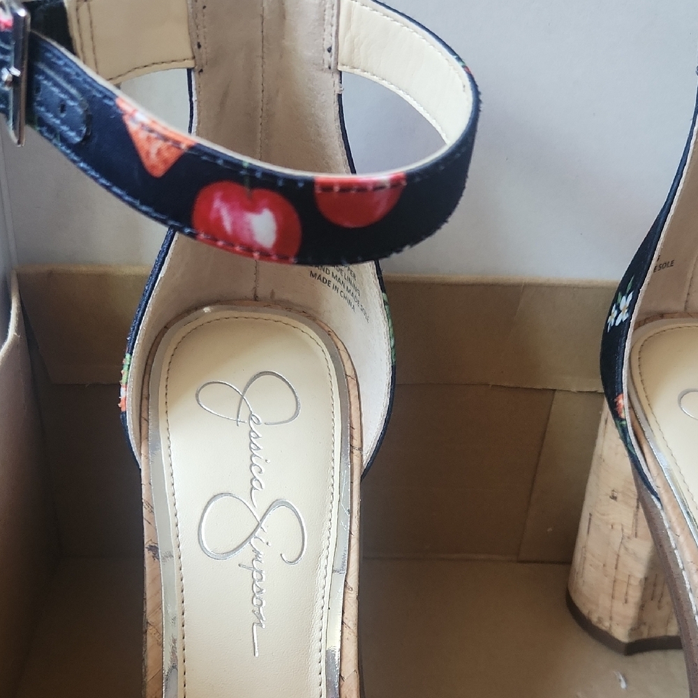 Jessica Simpson Black Cherry Pattern Heels - image 2